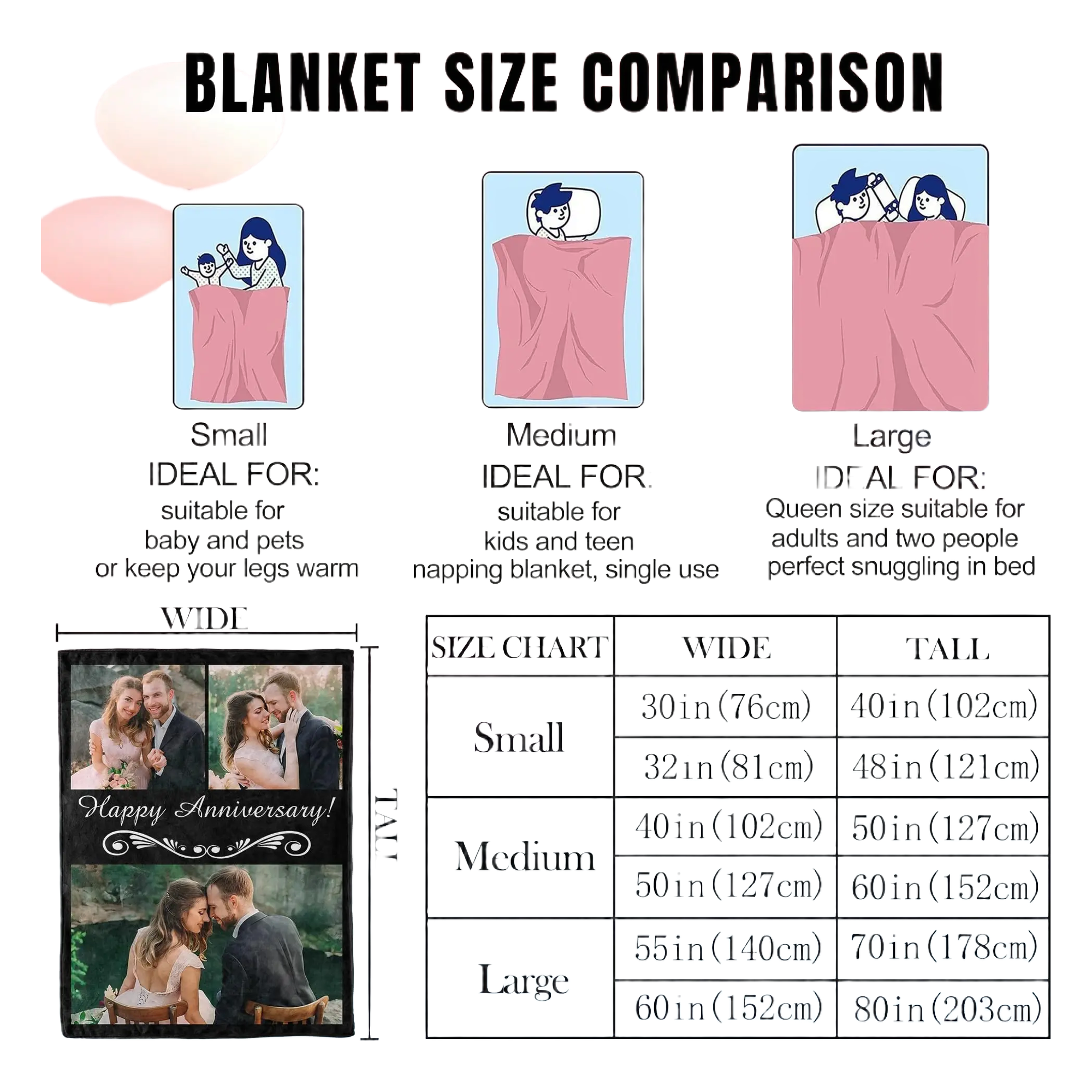 Personalized Photo Fleece Blanket – Custom Memory Gift
