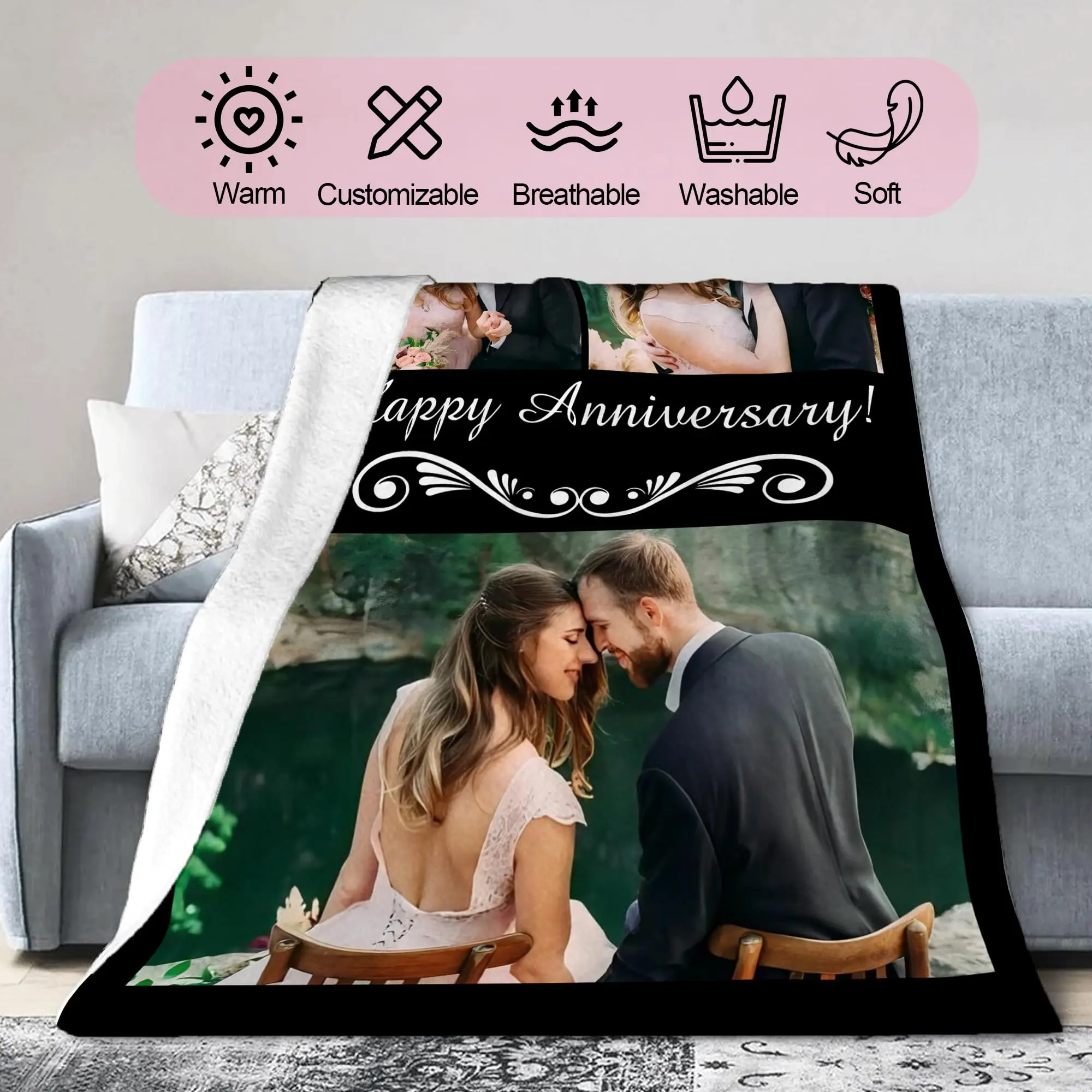 Personalized Photo Fleece Blanket – Custom Memory Gift - Image 6