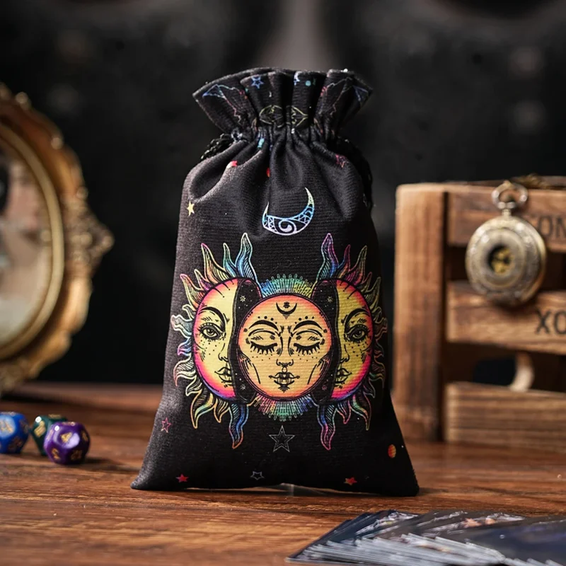 Celestial Velvet Tarot & Oracle Pouch – Drawstring Keepsake Bag - Image 5