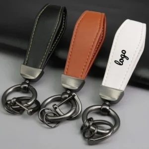 Custom Engraved Vintage Leather Keychain – Personalized Gift