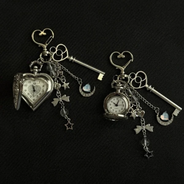 Vintage Hollow Heart Steampunk Pocket Watch