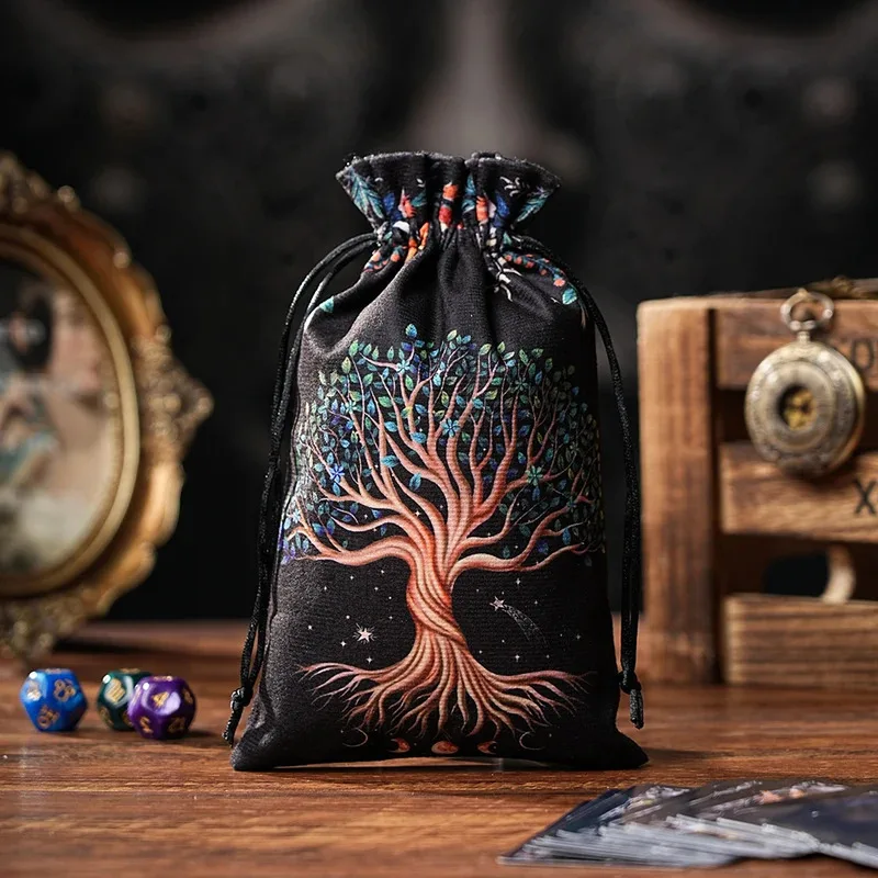 Celestial Velvet Tarot & Oracle Pouch – Drawstring Keepsake Bag - Image 2