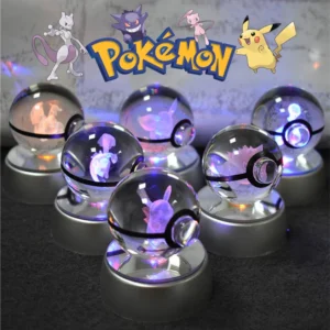 3D Laser-Engraved Pokémon Crystal Ball LED Night Light