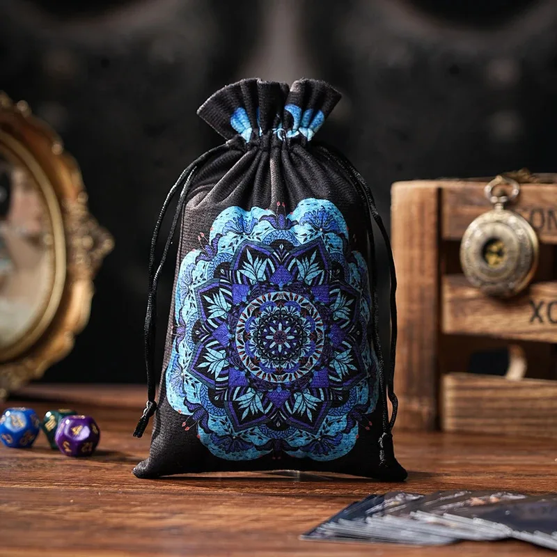 Celestial Velvet Tarot & Oracle Pouch – Drawstring Keepsake Bag - Image 3
